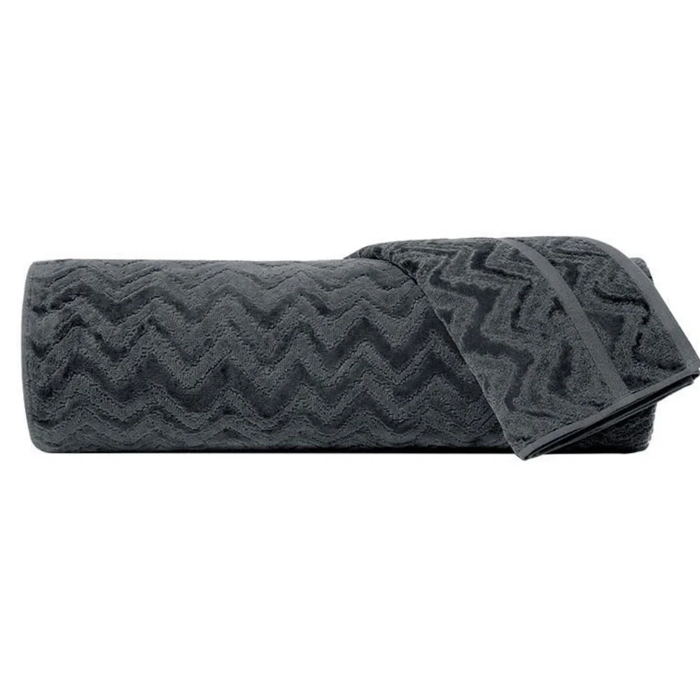 Missoni Home Rex 86 Bath & Hand Towel Set Grey NEW